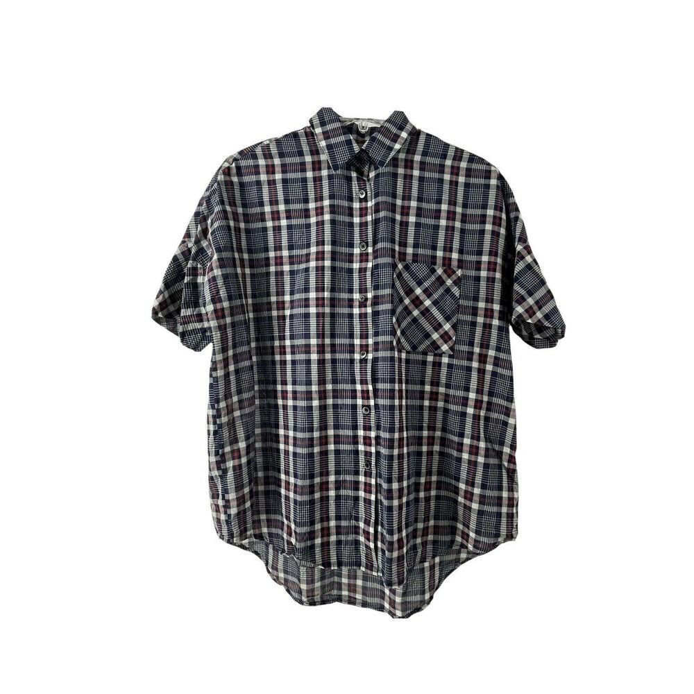 Madewell Courier Shirt Deklab Plaid Boxy Short Sleeve Button Down Womens XXS Top